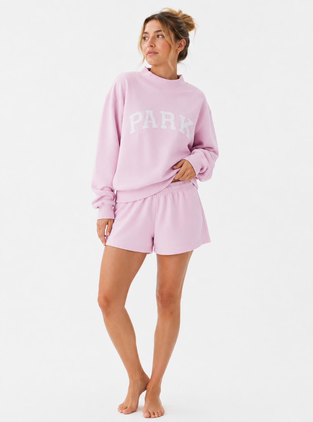Polka dots mock neck